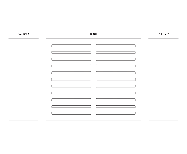 Painel Sob Medida - Brise - 70x60x25cm, Prata