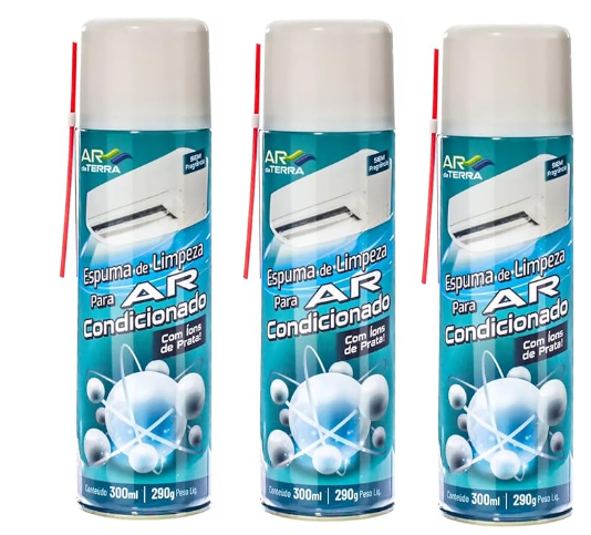 3 Espuma Para Limpeza Ar Condicionado Ar Da Terra Ions Prata