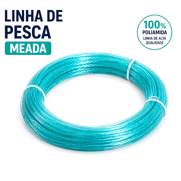 Linha Pesca em Meada Cor Azul 1,00 1,20 1,40 1,60 1,80 2,00 mm
