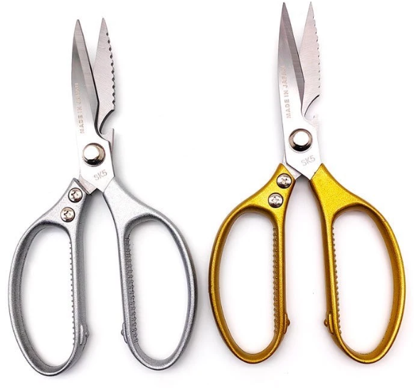 Tesoura De Cozinha Multiuso 21 cm para peixe pesca cozinha Cores Disponíveis Prata e Dourada