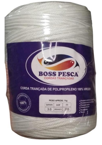 Corda Trançada Boss Pesca 3,00 3,50 4,00 e 6,00 mm Branco