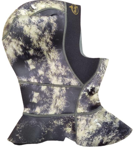 Capuz Confeccionado em Neoprene 3 mm Revestida em nylon Interna e Externamente Cor Camuflado Tamanho P M G XGG