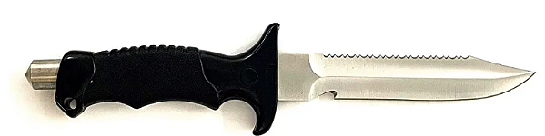 Faca Fishing de Pesca Mergulho Inox ST-212 Sahara 14 cm Lâmina: Serrilhada Acompanha uma Bainha em Polímero com Trava