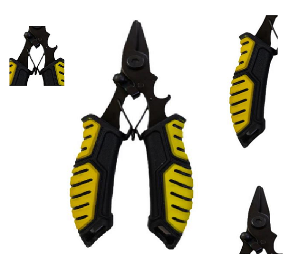 Alicate Corta Cabo Modelo F-840 Aço inoxidável 93 Gramas 14 cm Cor: Branco, Amarelo, Cinza e Laranja