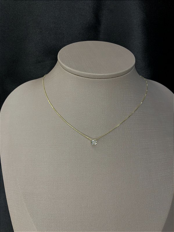Colar Ponto de Luz Zircônia 3mm