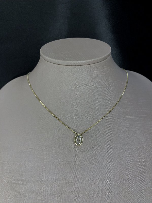 Gargantilha Zircônia Oval Cristal