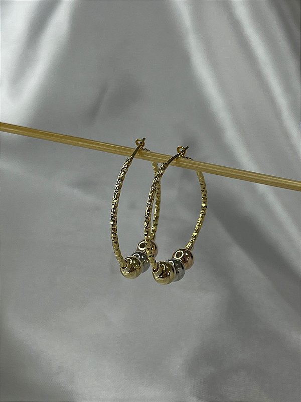 Argola Diamantada Bola Lisa P