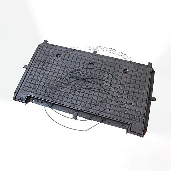Tampão Ferro Fundido 110x55cm R2 Articulado com Tranca Pesado B125