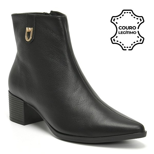 Bota Via Marte Couro Cano Curto