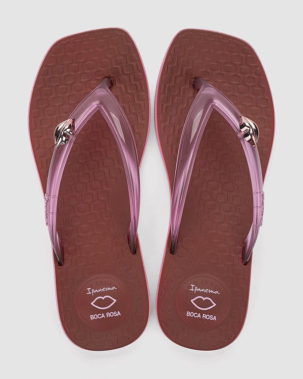 Chinelo Ipanema Pluma Boca Rosa