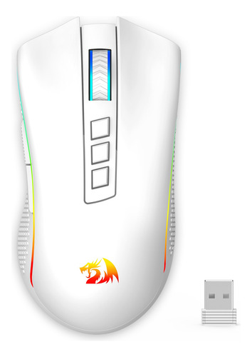 Mouse Gamer Redragon Cobra Pro M711W 16000 Dpi Sem Fio Branco