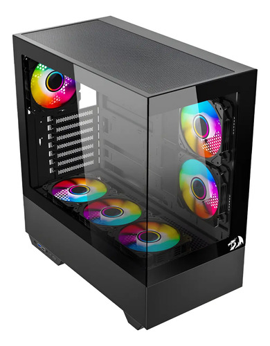 Gabinete Gamer Redragon Reflect Pro Ca-607b Vidro Mid Tower Preto