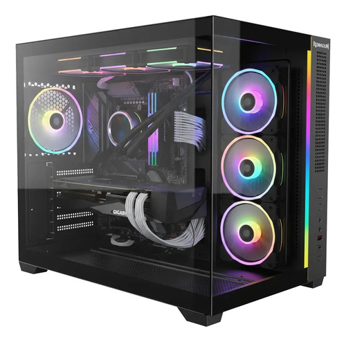 Gabinete Gamer Redragon Wideload Mini Lite Rgb Preto Ca-611b