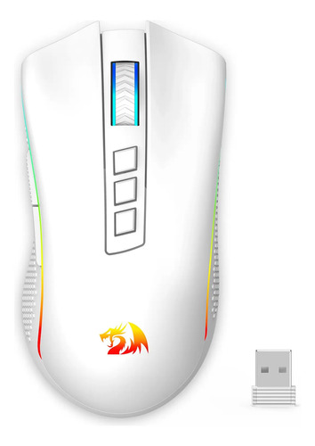Mouse Redragon Cobra Pro M711 16000 Dpi Sem Fio Gamer Branco