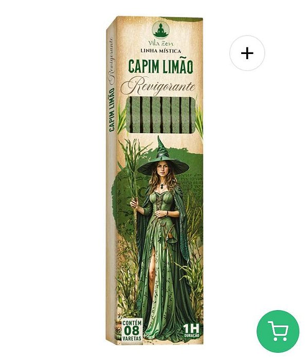 INCENSO LINHA VILA ZEN MÍSTICA - CAPIM LIMÃO
