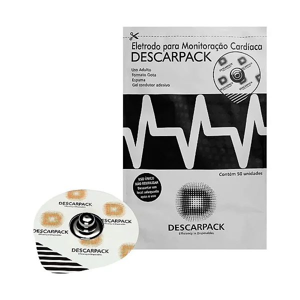 Eletrodo Descartável ECG Adulto 50un Descarpack