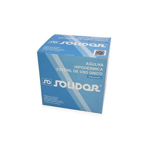 Agulha Hipodérmica Descartável 100un Solidor