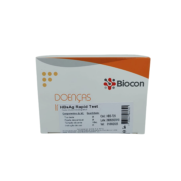 Teste HBsAg Rapid Test 20un Biocon