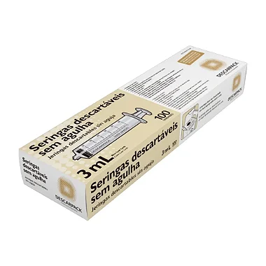 Seringa 3ml Sem Agulha Luer Lock Descarpack
