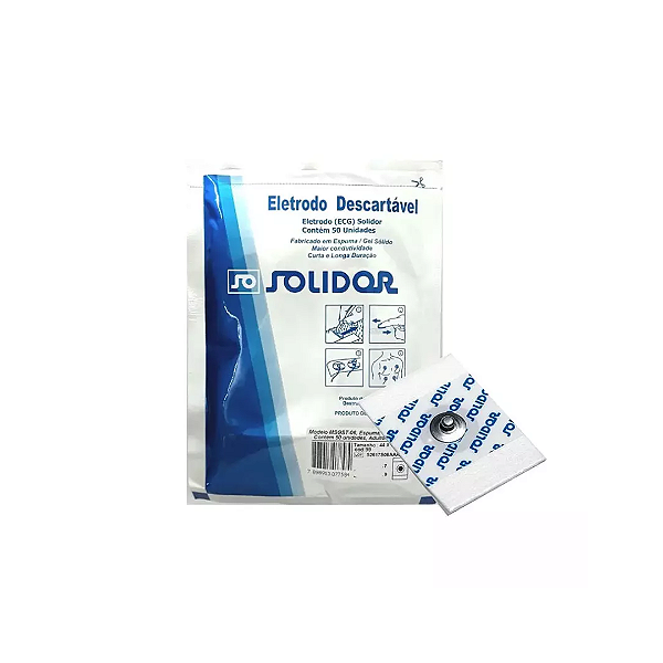 Eletrodo Descartável ECG Adulto 50un Solidor