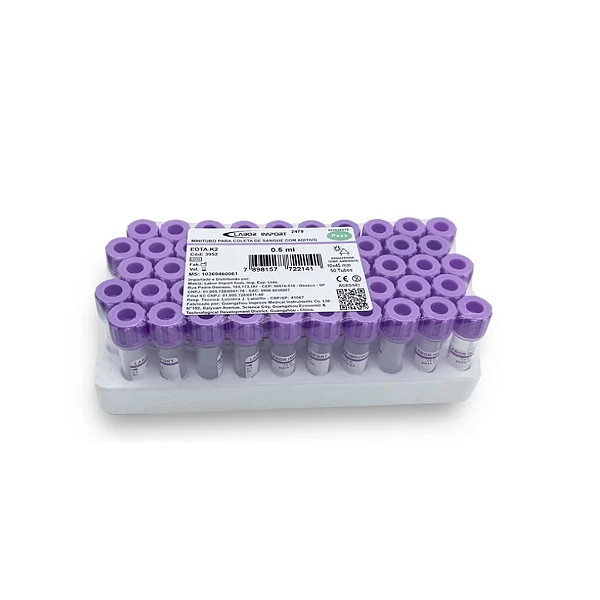 Microtubo Coleta de Sangue a Vácuo EDTA K2 0,5ml Labor