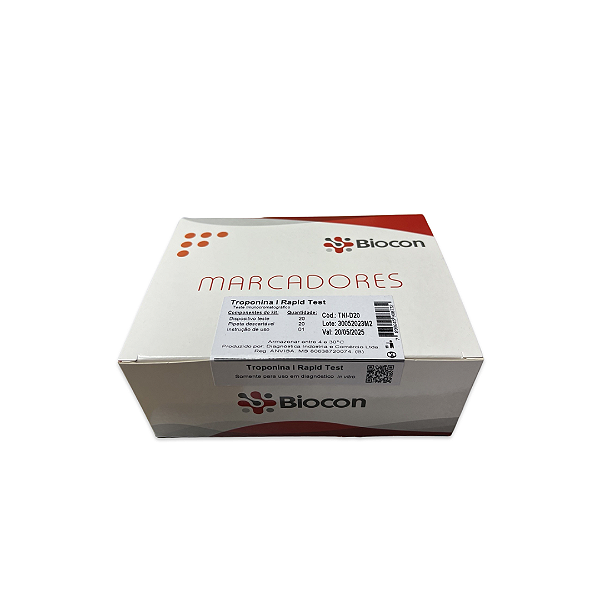 Teste Troponina I 1,0 ng/mL Rapid Test 20un Biocon