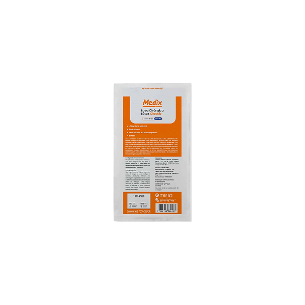 Luva Cirúrgica Estéril Látex Classic Com Pó 8,0 Medix