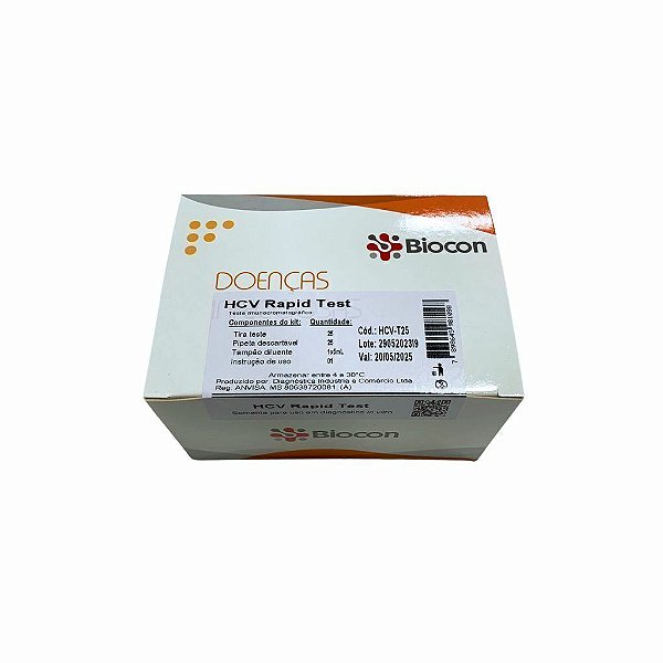 Teste HCV Rapid Test em Tiras 25un Biocon