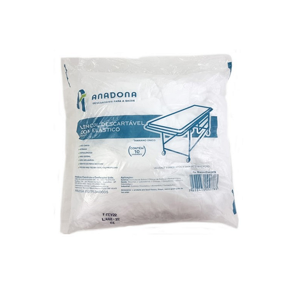 Lençol TNT Com Elástico 20g 10un Anadona