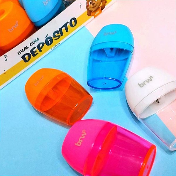 APONTADOR PLÁSTICO OVAL SIMPLES C/ DEPÓSITO - NEON - BRW