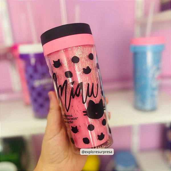 Copo fun com canudo – gatinha
