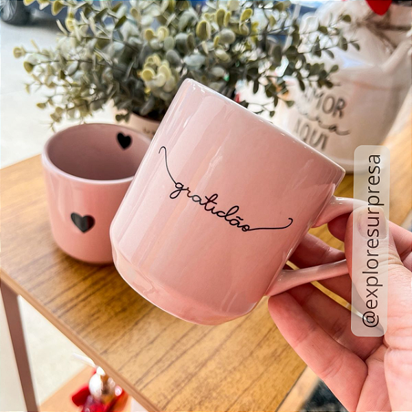Caneca Rosa Gratidão - 240ML