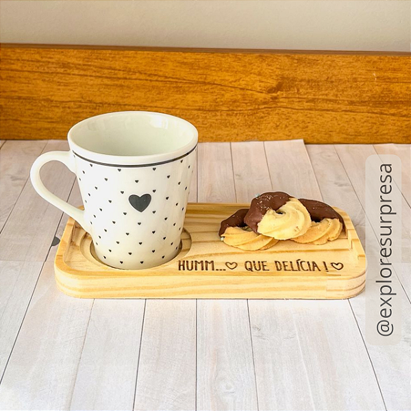 Conj. Tulipinha 120 ML c/ Pires em Madeira