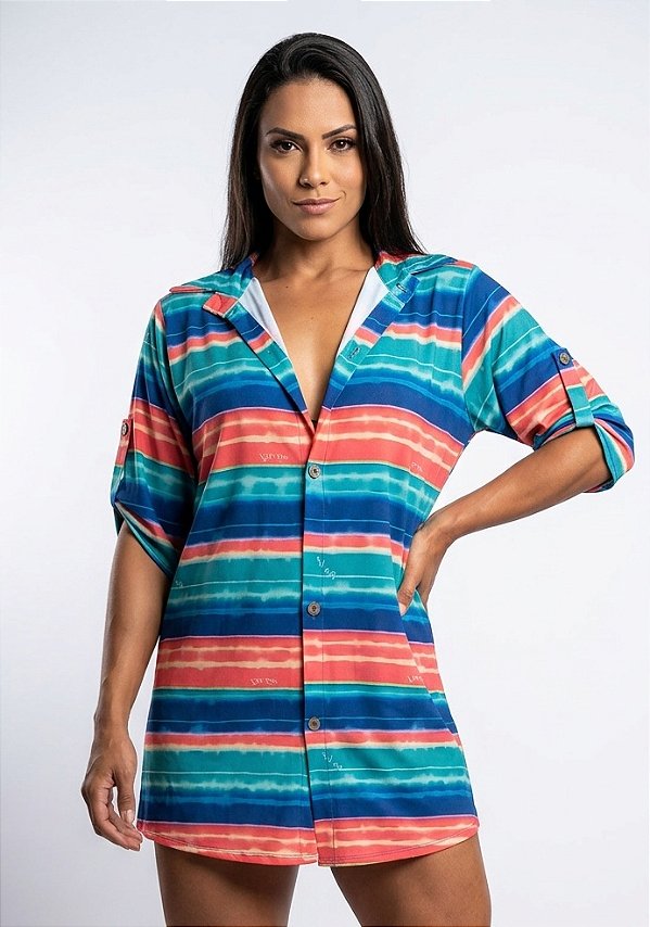 BLUSÃO BOTÃO UV, REF: 081