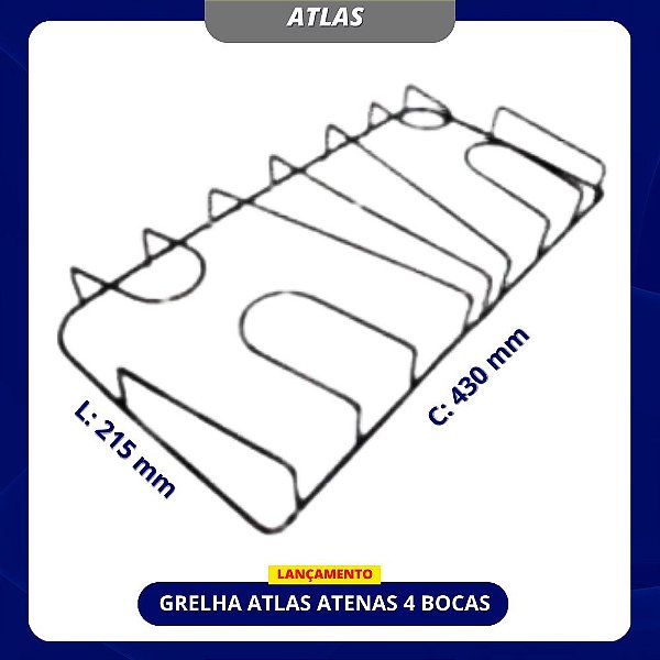 GRELHA ATLAS ATENAS 4 BOCAS LATERAL