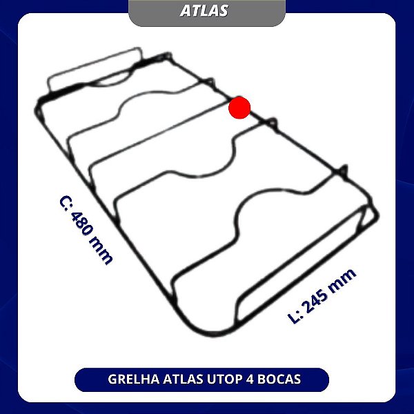 GRELHA ATLAS UTOP 4 BOCAS