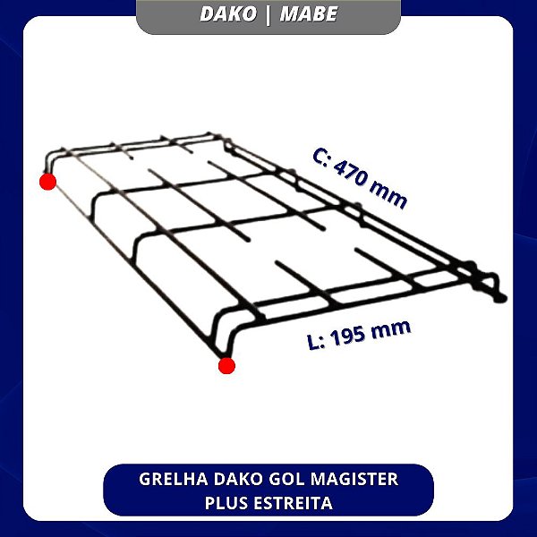 GRELHA DAKO GOL MAGISTER PLUS ESTREITA