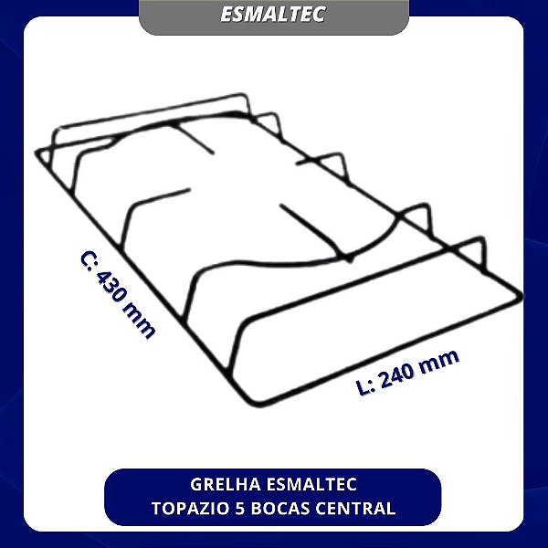 GRELHA ESMALTEC TOPAZIO 5 BOCAS CENTRAL