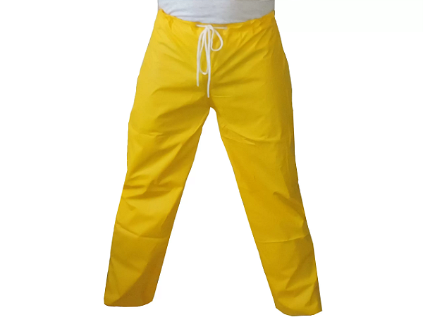 CALÇA PVC FORRADA AMARELA - DO P AO GG