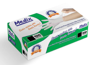 LUVA PROCEDIMENTO LATEX S/PO MEDIX BRASIL - CAIXA C/ 100 UNID