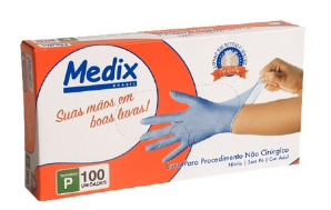 LUVA PROCEDIMENTO NITRILICA MEDIX CAIXA C/100 UNID