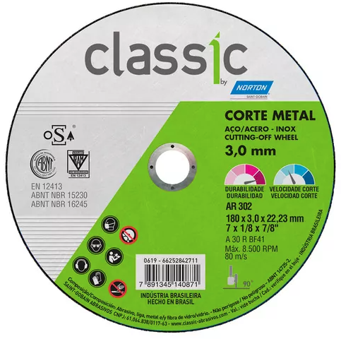 DISCO DE CORTE PARA GUIA DE SOLDA 7" - NORTON