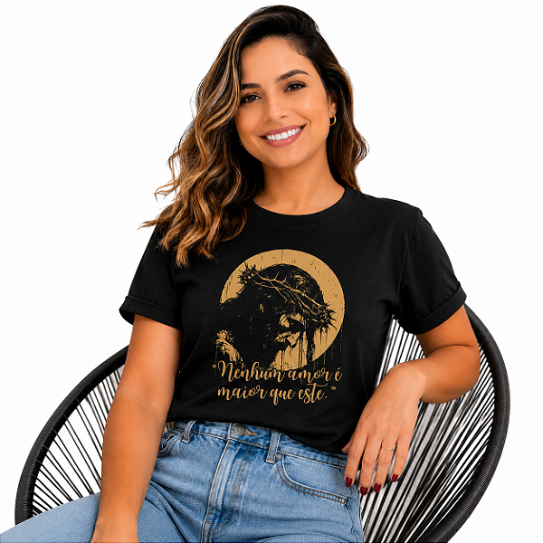 Camiseta Cristã “Nenhum Amor é Maior que Este” – Manto Cristão