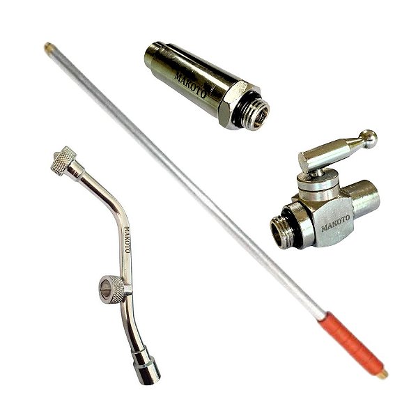KIT- Esguicho Alumínio MK-80 - 82Cm com Manopla Laranja + Bico MK2 + Registro MK3 + Filtro MK1