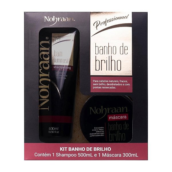 Kit Banho de Brilho Shampoo 500ml + Máscara 300ml | Profissional