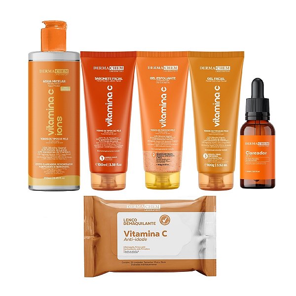 Kit Solução Total Vitamina C Cuidado Facial Com Sérum Completo