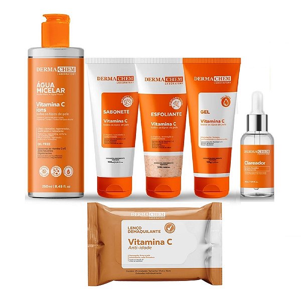 Kit Solução Total Vitamina C Cuidado Facial Com Sérum Completo