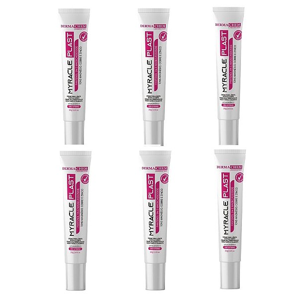 Caixa com 6 Cremes Myracle Plast Super Hidratante Multireparador 20g