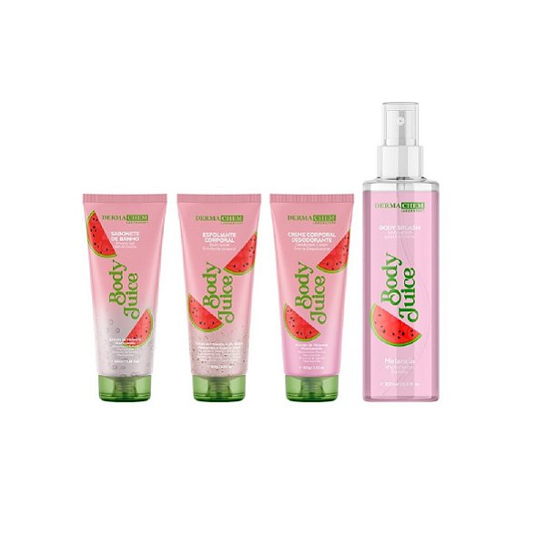 Kit Corporal Completo Body Splash Creme Sabonete e Esfoliante Melancia