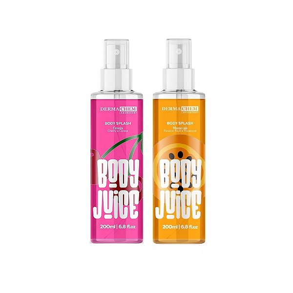 Kit Body Splash Corporal Linha Juice Cereja e Maracuja 200ml Cada
